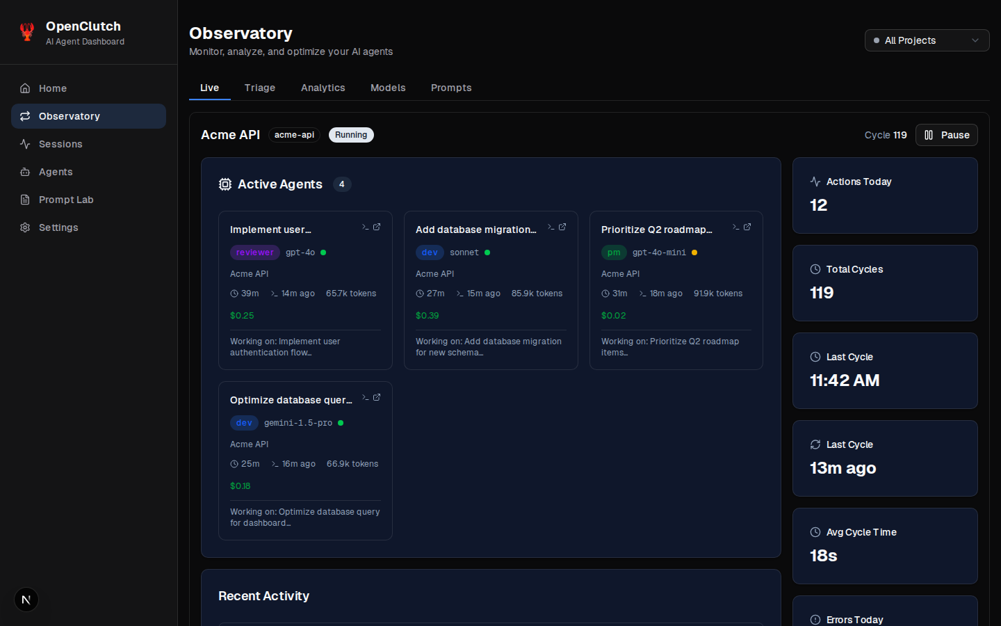Observatory Dashboard